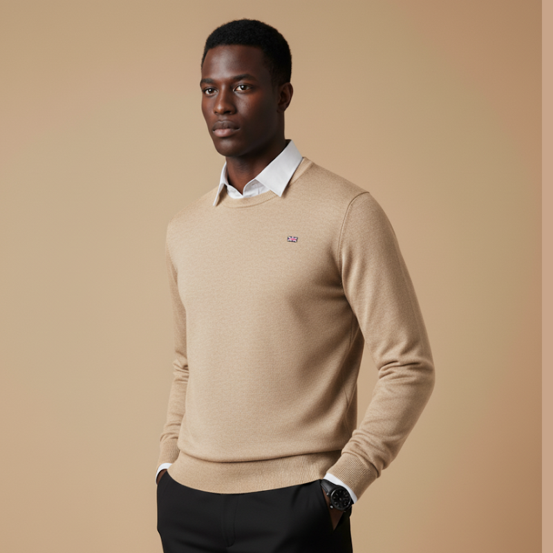 Cashmere Round-Neck Pullover – Winter Warmth