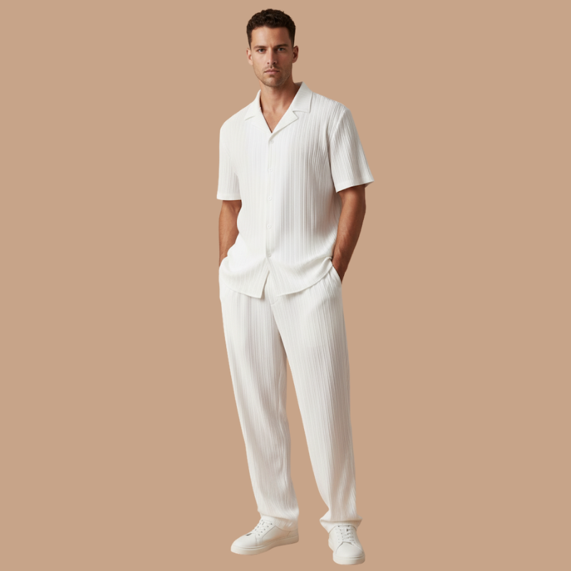 Casual Tracksuit Set – Short-Sleeve Shirt & Trousers
