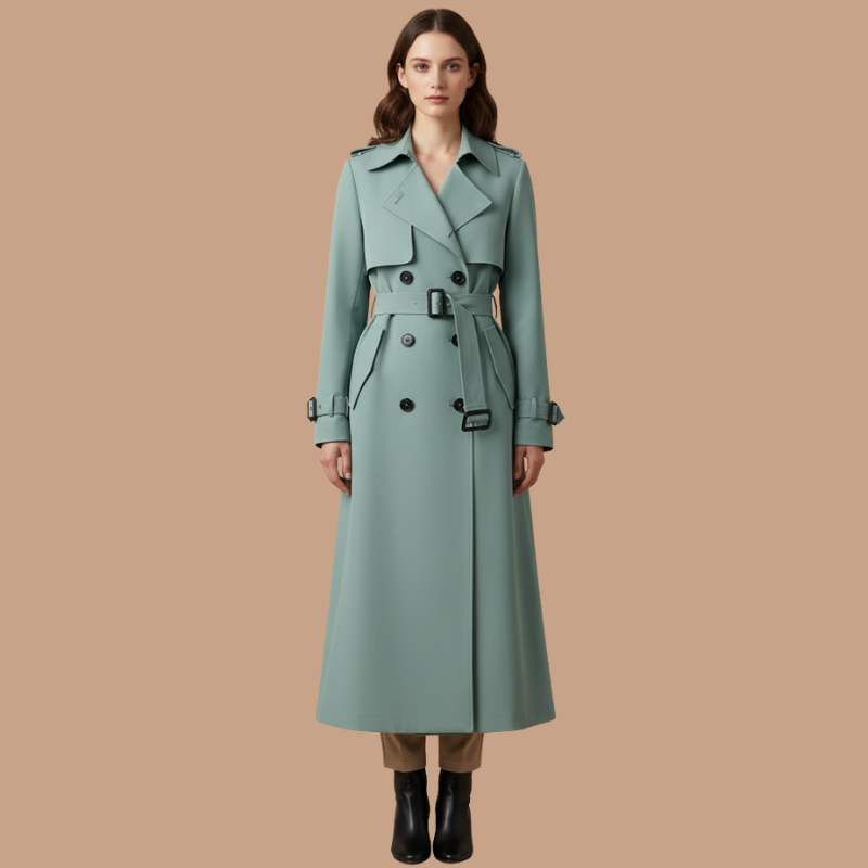 Velvet Belted Windbreaker – Timeless Autumn Elegance
