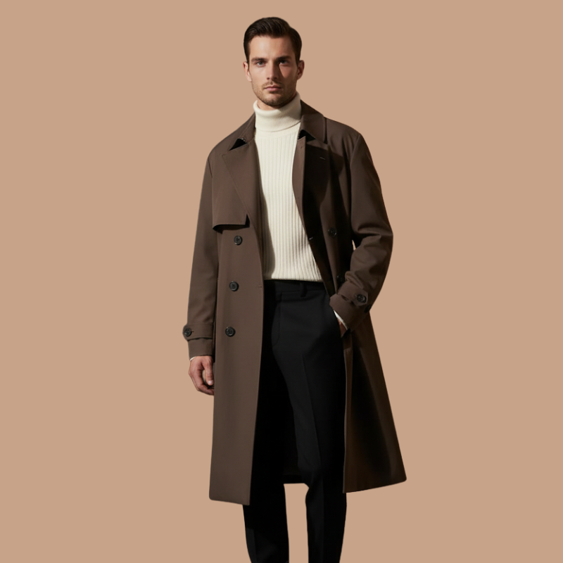 British-Style Oversized Trench Coat – Timeless Elegance
