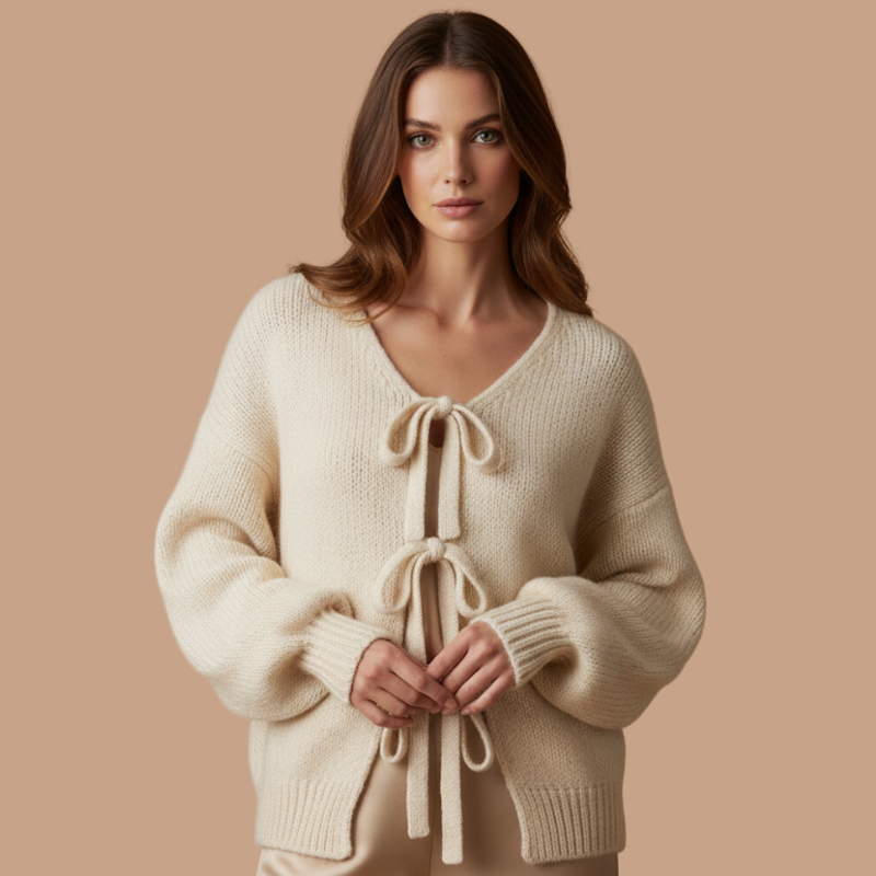 Knot Bow Sweater Cardigan – Autumn/Winter Essential