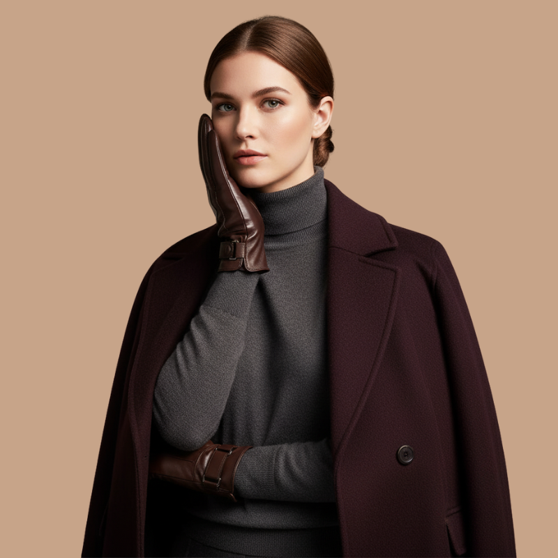 Genuine Sheepskin Leather Gloves – Luxury Thermal Lined Winter Elegance