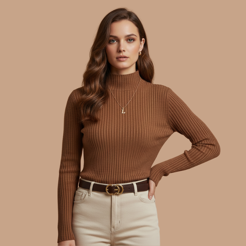 Slim Mock-Neck Knit – Winter Essential