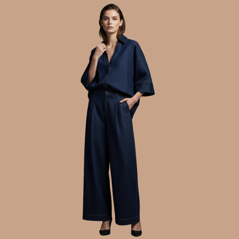 Denim Elegance Set – Contemporary Sophistication in Effortless Form