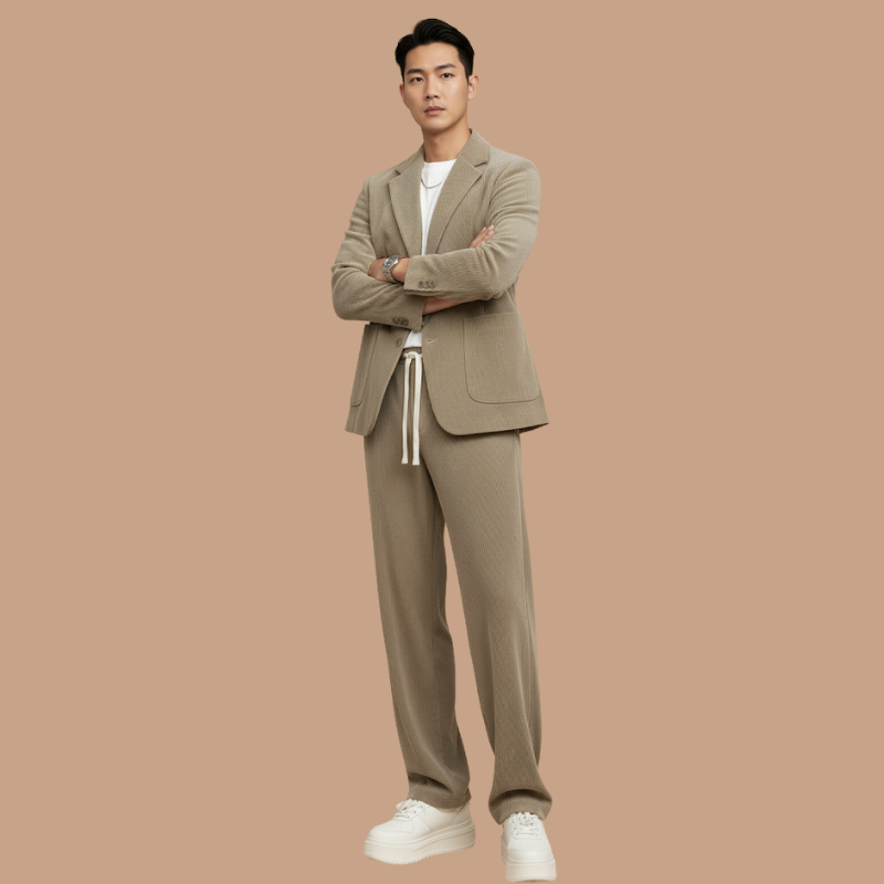 Men’s Elegant Two-Piece Suit – Versatile Spring Outfit
