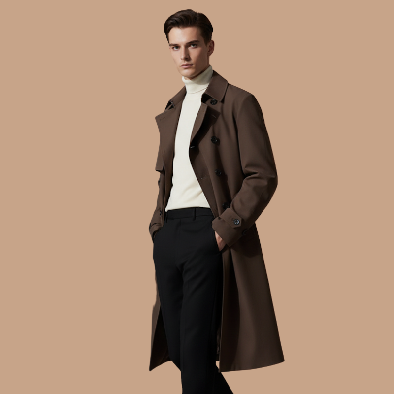 British-Style Oversized Trench Coat – Timeless Elegance