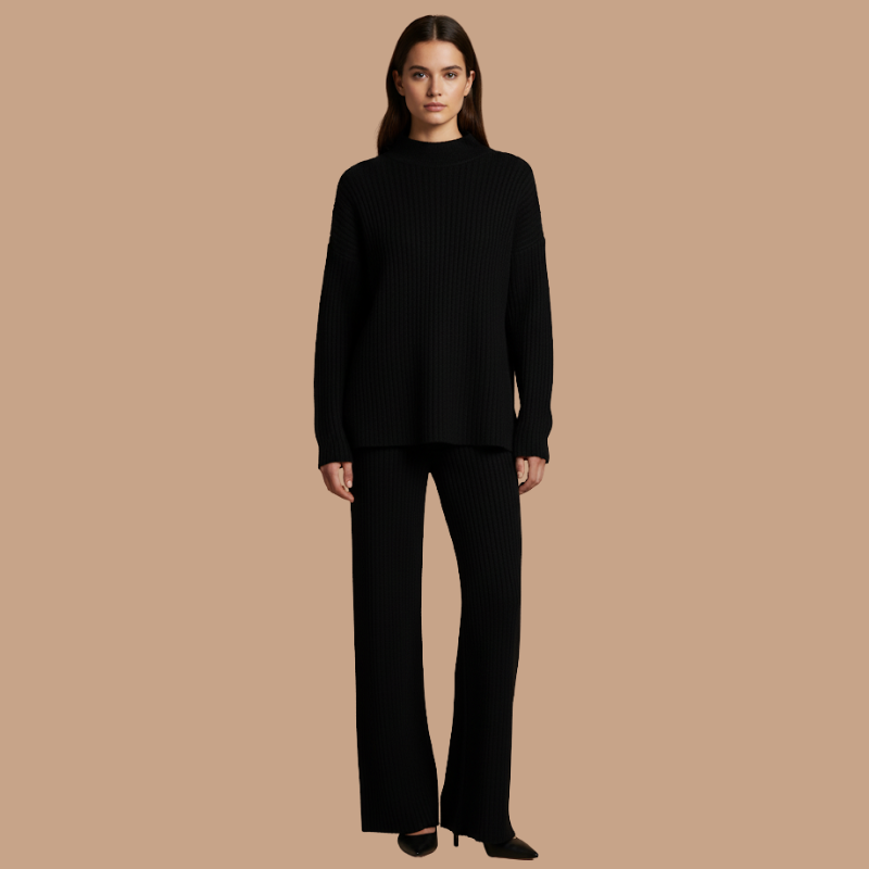 Knitted Two-Piece Tracksuit – Autumn/Winter Chic