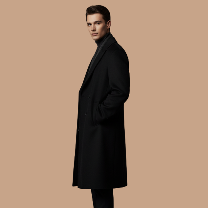 Men’s Casual Wool Overcoat – Elegant Loose-Fit Design