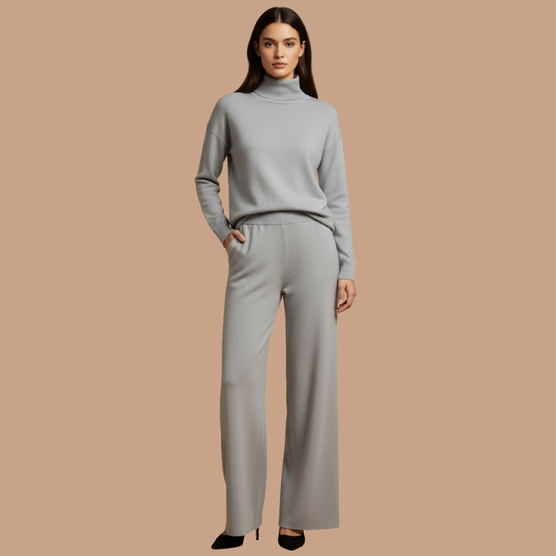 Knitted Two-Piece Tracksuit – Autumn/Winter Chic