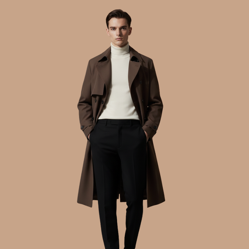British-Style Oversized Trench Coat – Timeless Elegance