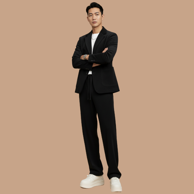 Men’s Elegant Two-Piece Suit – Versatile Spring Outfit