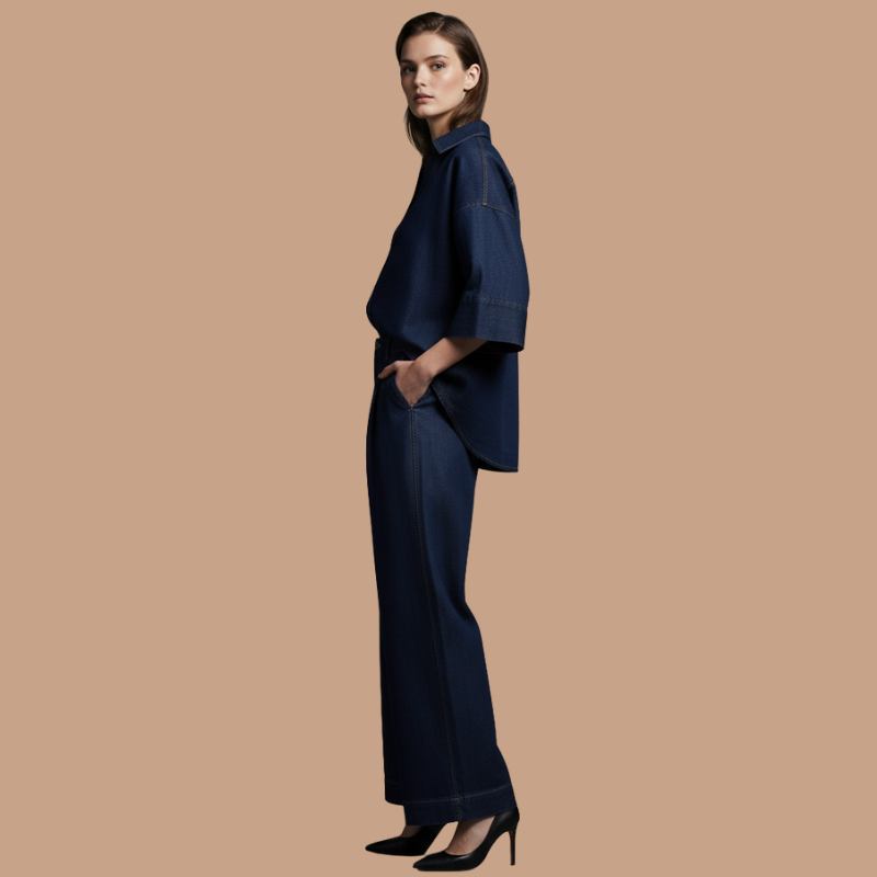 Denim Elegance Set – Contemporary Sophistication in Effortless Form