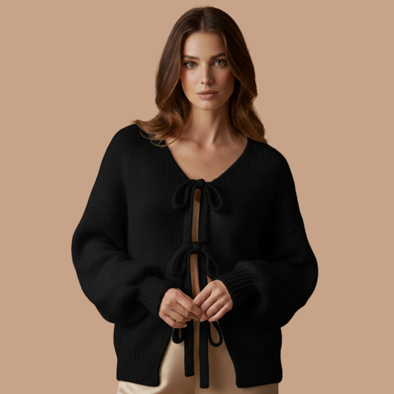 Knot Bow Sweater Cardigan – Autumn/Winter Essential