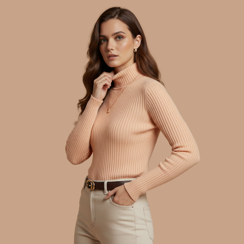 Slim Mock-Neck Knit – Winter Essential