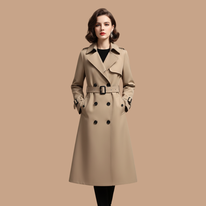 Velvet Belted Windbreaker – Timeless Autumn Elegance