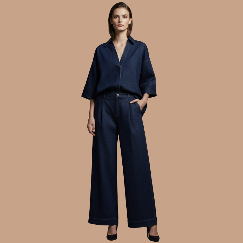 Denim Elegance Set – Contemporary Sophistication in Effortless Form