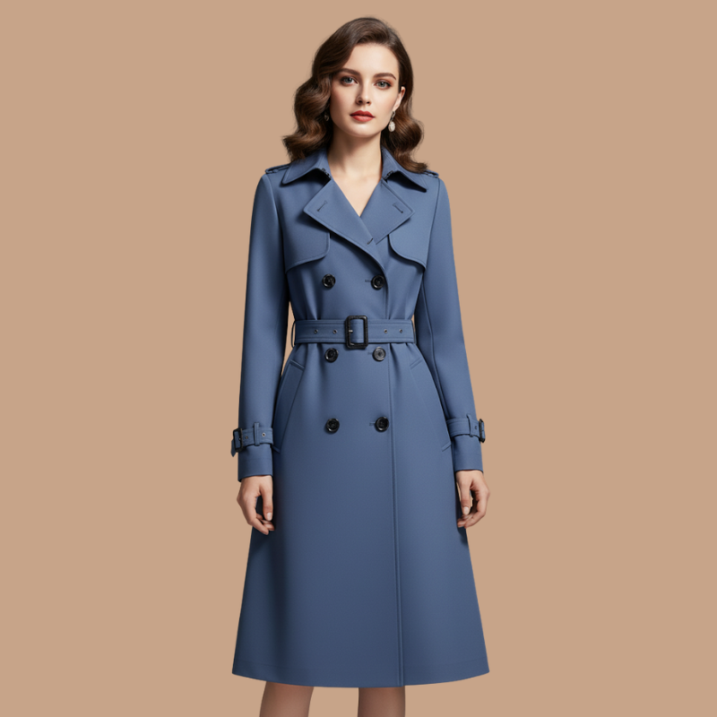 Velvet Belted Windbreaker – Timeless Autumn Elegance