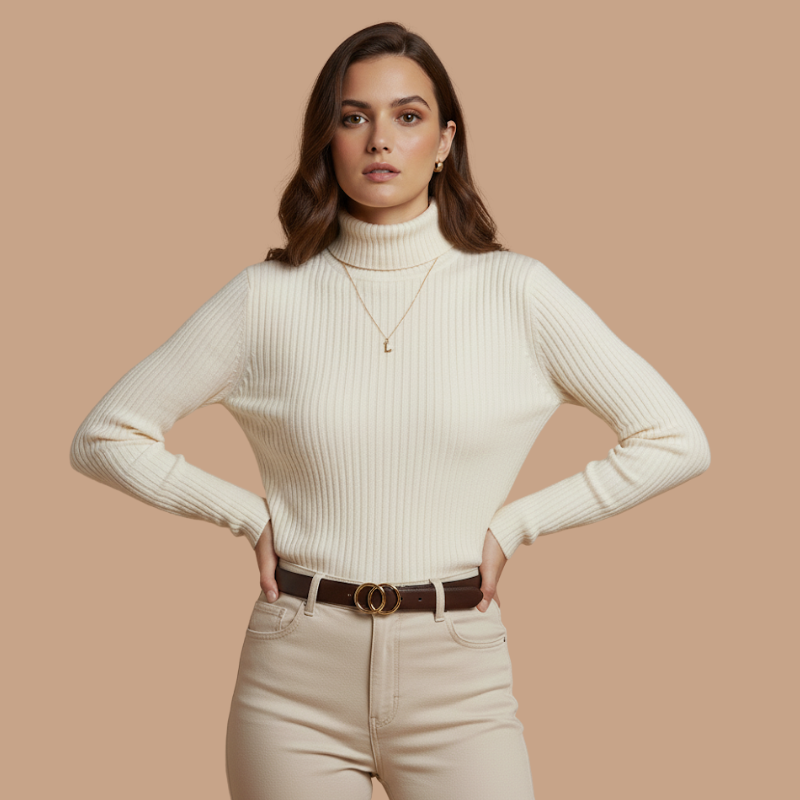 Slim Mock-Neck Knit – Winter Essential