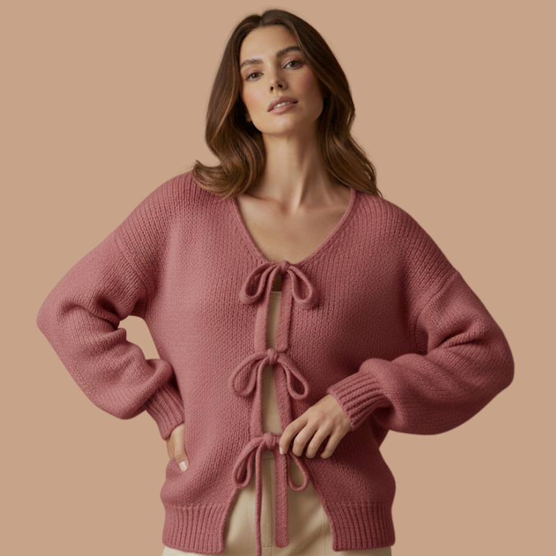 Knot Bow Sweater Cardigan – Autumn/Winter Essential