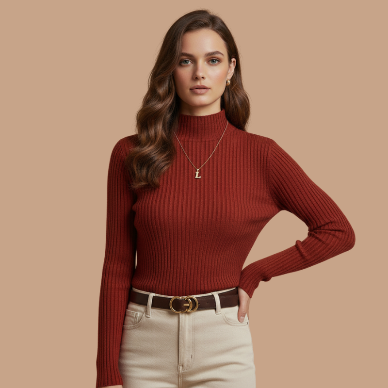 Slim Mock-Neck Knit – Winter Essential