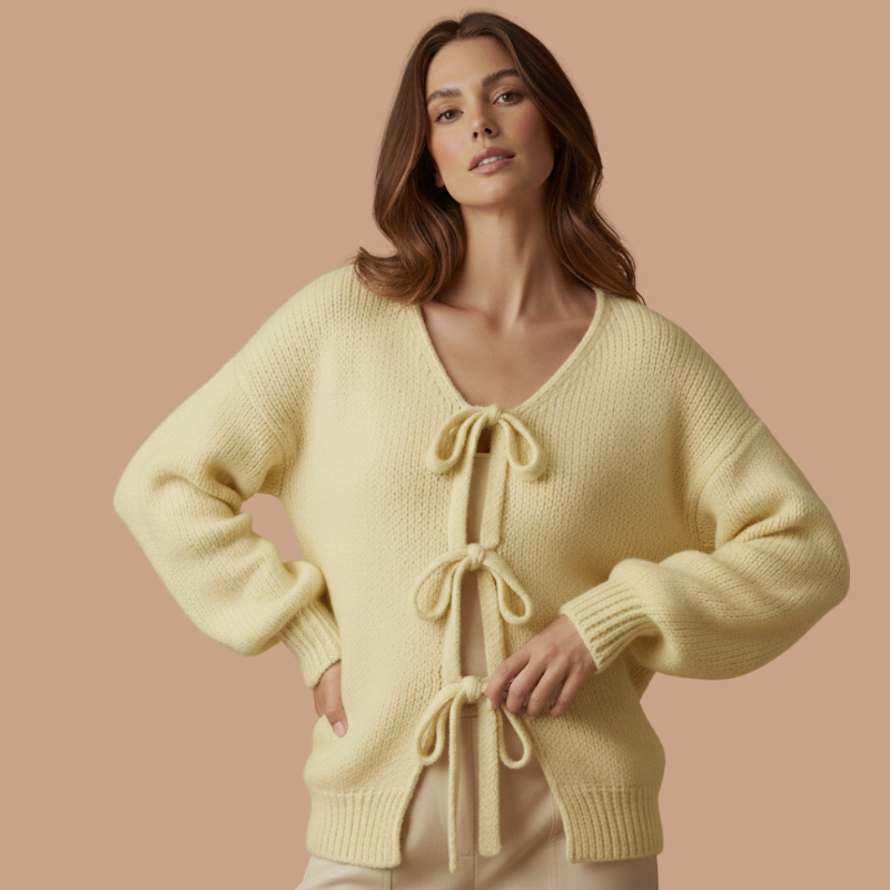 Knot Bow Sweater Cardigan – Autumn/Winter Essential